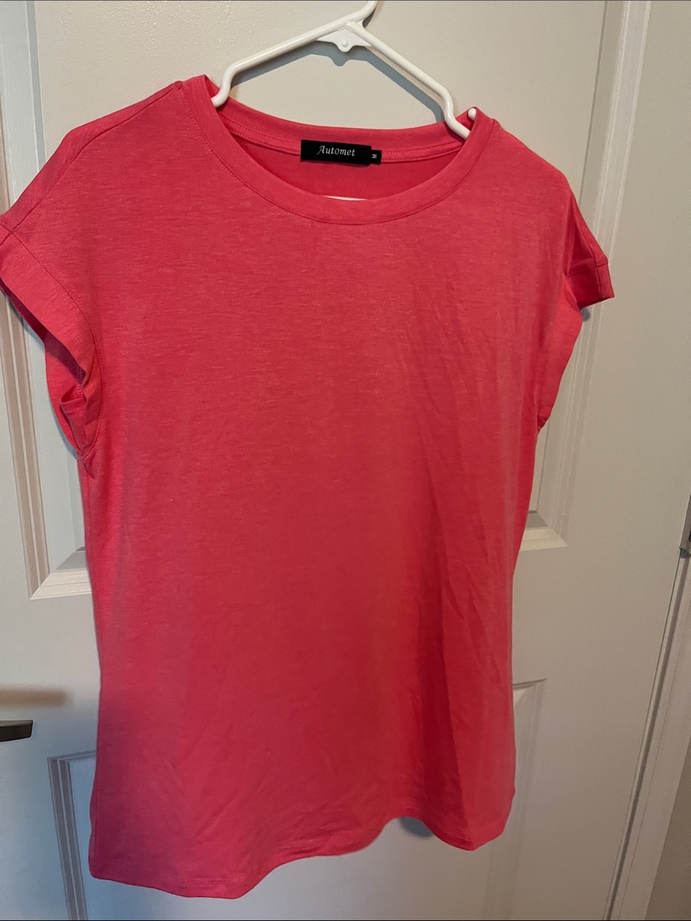 Hot Pink Short Sleeve Crew Neck Tee